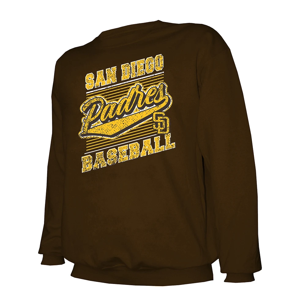 Men's Stitches Brown San Diego Padres Lightweight Crew Sweatshirt