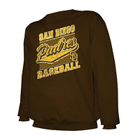 Men's Stitches Brown San Diego Padres Lightweight Crew Sweatshirt