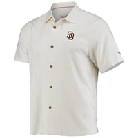 Chemise boutonnée pour homme Tommy Bahama Cream San Diego Padres Baseball Camp
