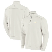 Men's Tommy Bahama Cream San Diego Padres Sport Tobago Bay Tri-Blend Half-Zip Sweatshirt