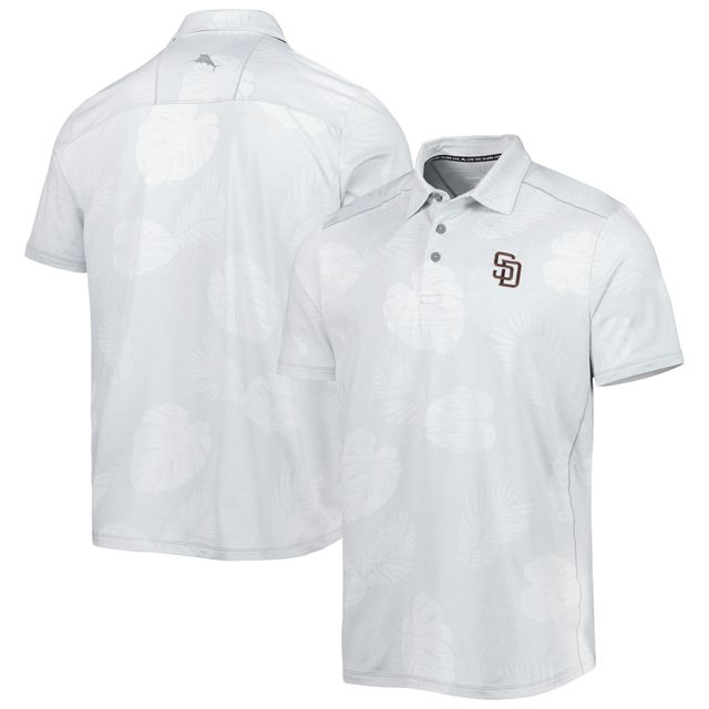 Polo Tommy Bahama gris San Diego Padres Palm Coast Delray Fond IslandZone pour homme