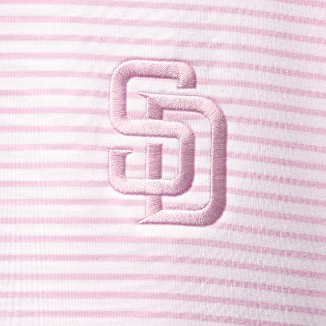 Polo pour homme Vineyard Vines rose/blanc San Diego Padres Bradley Stripe