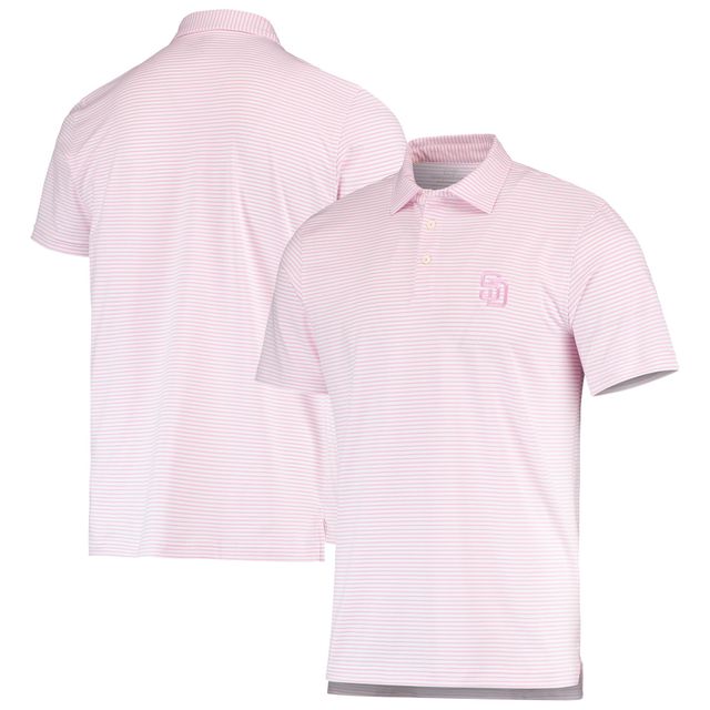 Polo pour homme Vineyard Vines rose/blanc San Diego Padres Bradley Stripe