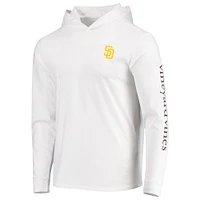 Men's Vineyard Vines White San Diego Padres Logo Hoodie Long Sleeve T-Shirt