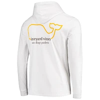 Men's Vineyard Vines White San Diego Padres Logo Hoodie Long Sleeve T-Shirt