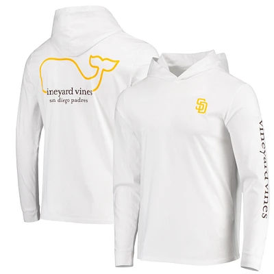 T-shirt à manches longues avec logo San Diego Padres Vineyard Vines pour homme, blanc