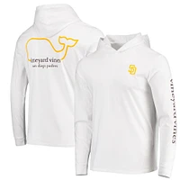 Men's Vineyard Vines White San Diego Padres Logo Hoodie Long Sleeve T-Shirt