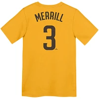 Preschool Nike Jackson Merrill Gold San Diego Padres Player Name & Number T-Shirt