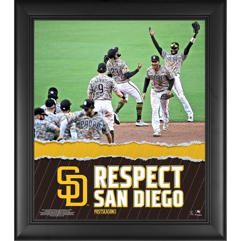 Collage encadré 15" x 17" des Padres de San Diego sur le respect des séries éliminatoires 2020