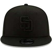 San Diego Padres New Era Black on Black 9FIFTY Snapback Adjustable Hat - Black