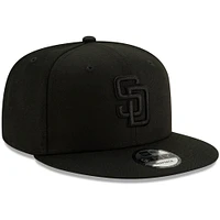 San Diego Padres New Era Black on Black 9FIFTY Snapback Adjustable Hat - Black