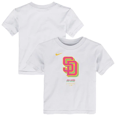 T-shirt Nike City Connect blanc pour tout-petit des Padres de San Diego
