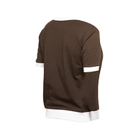 Women's New Era  Brown San Diego Padres Game Day Rhinestone V-Neck T-Shirt