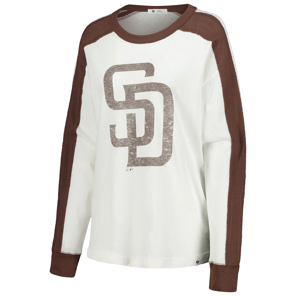 Women's '47 White San Diego Padres Premier Caribou Long Sleeve T-Shirt