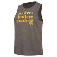 Women's Concepts Sport Charcoal/Brown San Diego Padres Meter Muscle Tank and Pants Sleep Set