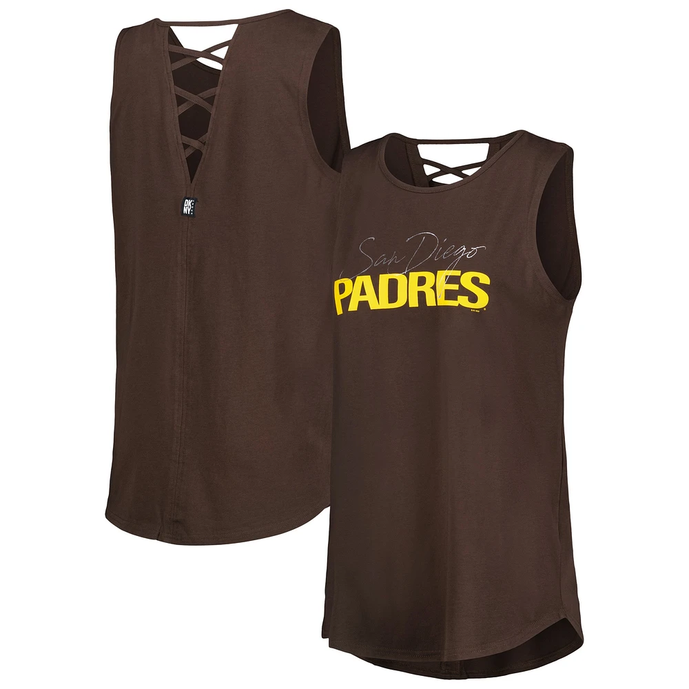 Débardeur triple mélange DKNY Sport marron San Diego Padres Claire Fashion pour femmes