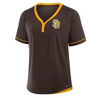 Women's Fanatics Brown San Diego Padres League Diva Star Raglan V-Neck T-Shirt