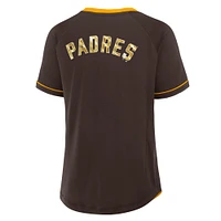 Women's Fanatics Brown San Diego Padres League Diva Star Raglan V-Neck T-Shirt