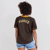 Women's Fanatics Brown San Diego Padres League Diva Star Raglan V-Neck T-Shirt