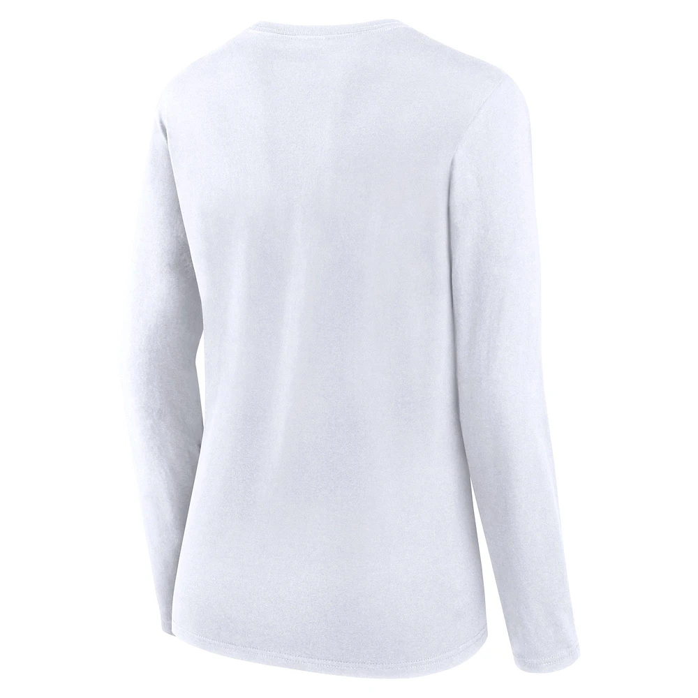 T-shirt léger à manches longues et coupe ajustée pour femme Fanatics White San Diego Padres
