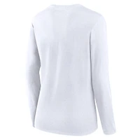T-shirt léger à manches longues et coupe ajustée pour femme Fanatics White San Diego Padres