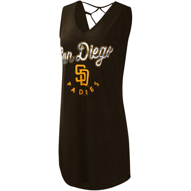 Femme G-III 4Her by Carl Banks Brown San Diego Padres Game Time Slub Beach V-Neck - Robe cache-maillot
