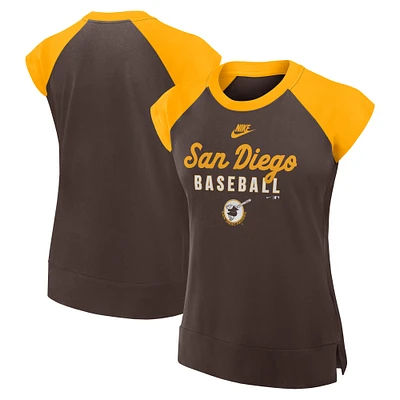 T-shirt Nike Performance marron/or pour femme de la collection Cooperstown des Padres San Diego