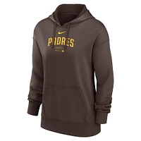 Women's Nike Brown San Diego Padres Authentic Collection Performance Pullover Hoodie