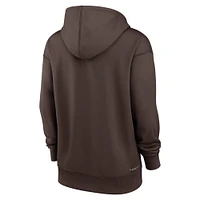 Women's Nike Brown San Diego Padres Authentic Collection Performance Pullover Hoodie