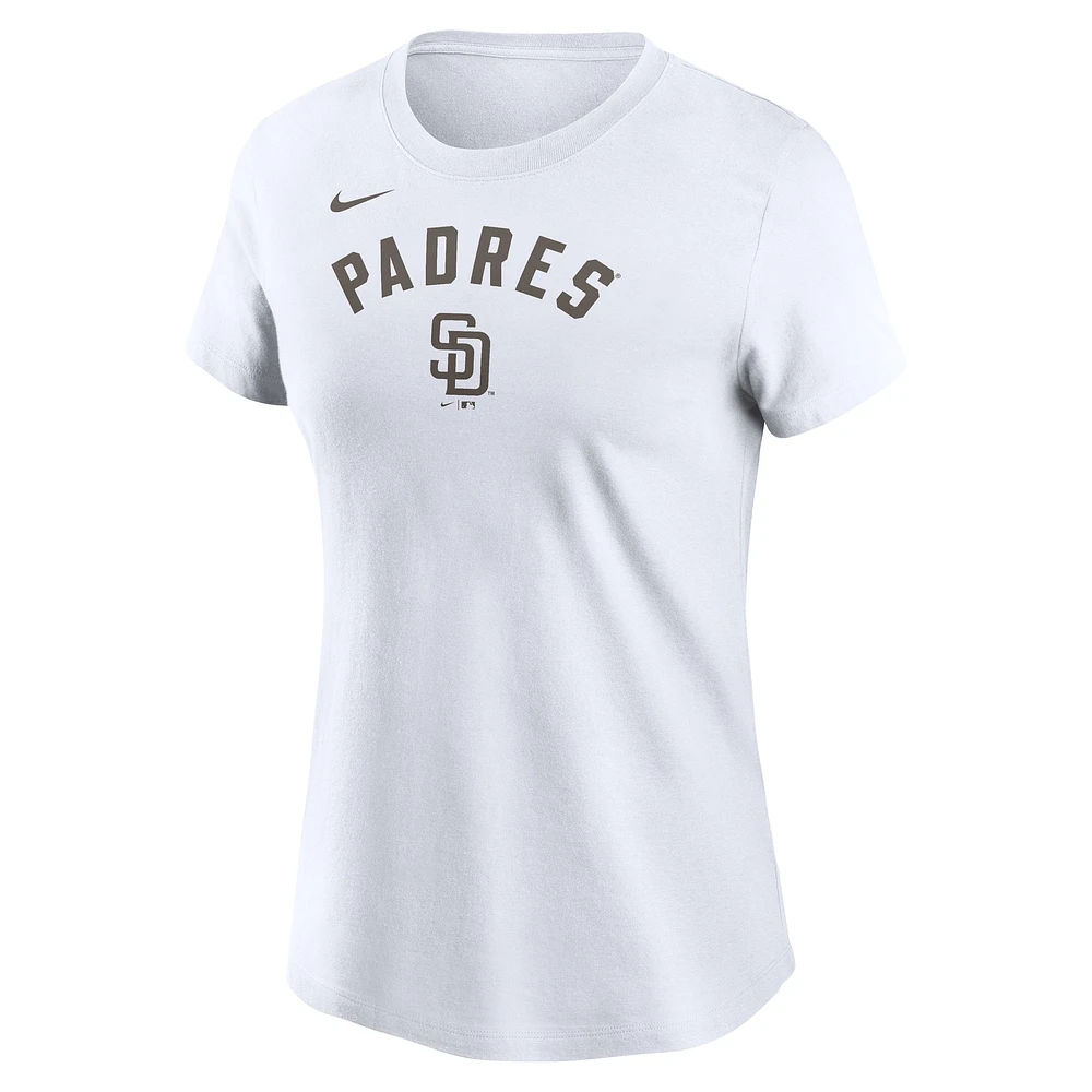 Women's Nike White San Diego Padres Team Arch T-Shirt