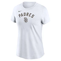 Women's Nike White San Diego Padres Team Arch T-Shirt