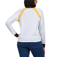 Women's WEAR by Erin Andrews White San Diego Padres Raglan Long Sleeve T-Shirt