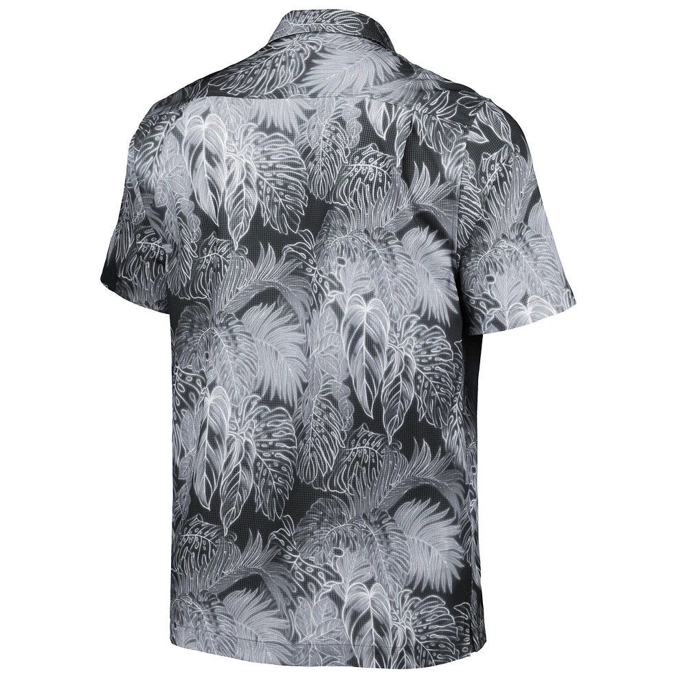 Chemise boutonnée Tommy Bahama pour homme noire San Diego State Aztecs Coast Luminescent Frond Camp IslandZone