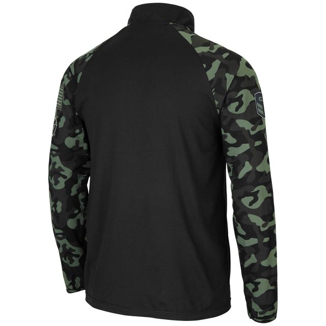 Veste homme Colosseum Black/Camo San Diego Toreros OHT Military Appreciation Take Flight Raglan Quarter-Zip Jacket