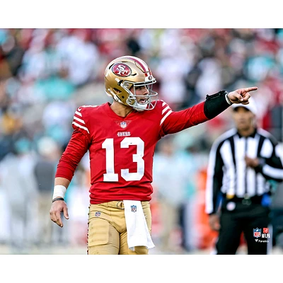 Brock Purdy San Francisco 49ers Unsigned Signals for the First Down Photograph