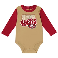 Infant Gold/Scarlet San Francisco 49ers Double Up Long Sleeve Bodysuit Pant Set