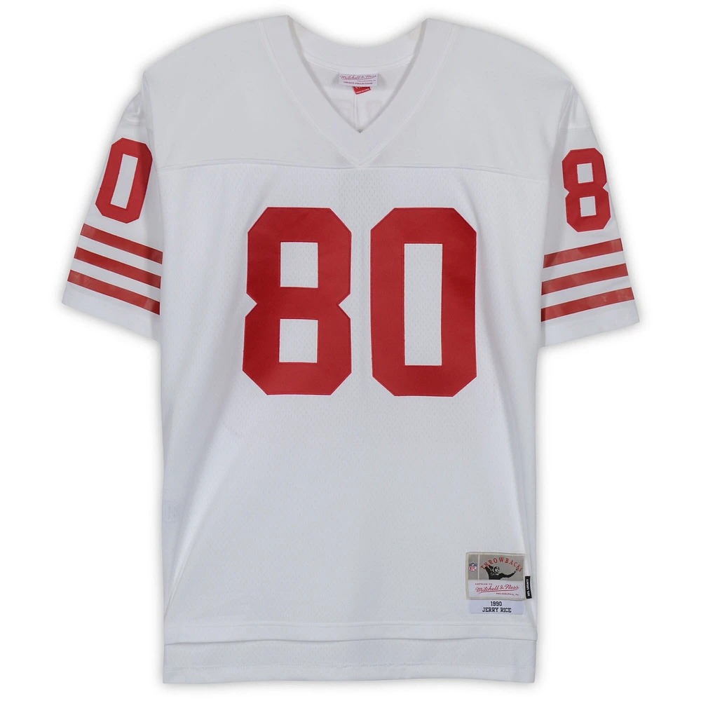 Jerry Rice San Francisco 49ers Autographed Mitchell & Ness White Replica Jersey