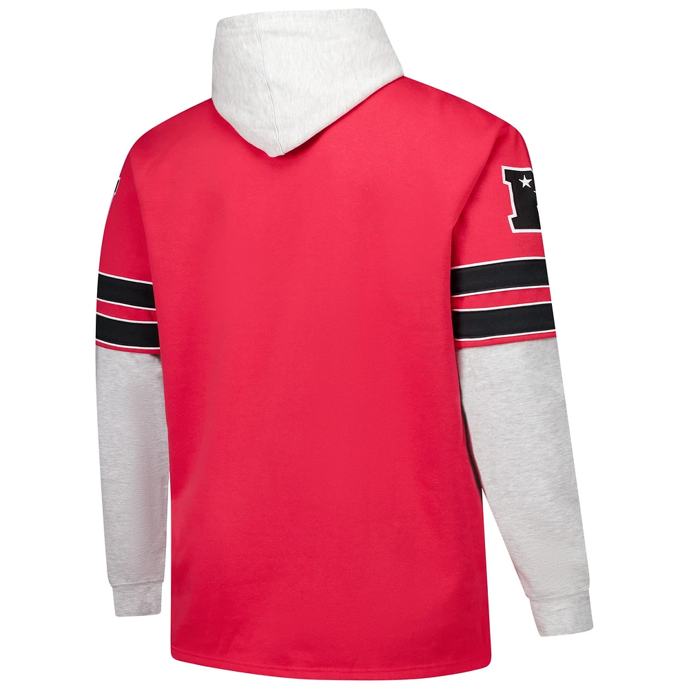 Men's '47 Scarlet San Francisco 49ers Big & Tall Lacer Pullover Hoodie