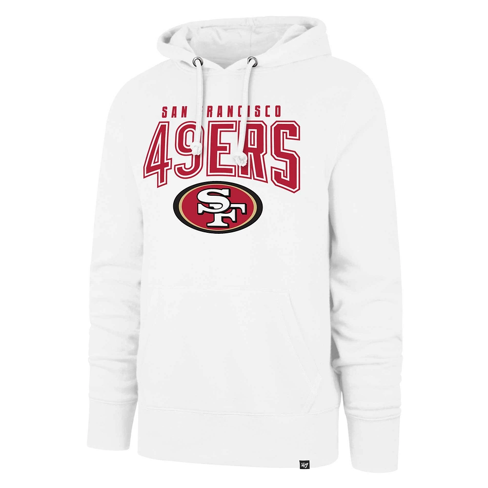 Men's '47 White San Francisco 49ers Elements Arch Headline Pullover Hoodie