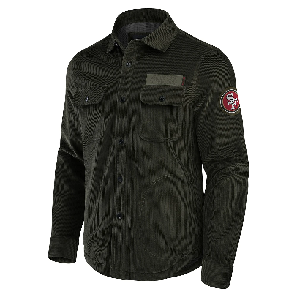 Men's Darius Rucker Collection by Fanatics Dark Green San Francisco 49ers Corduroy Full-Button Shacket