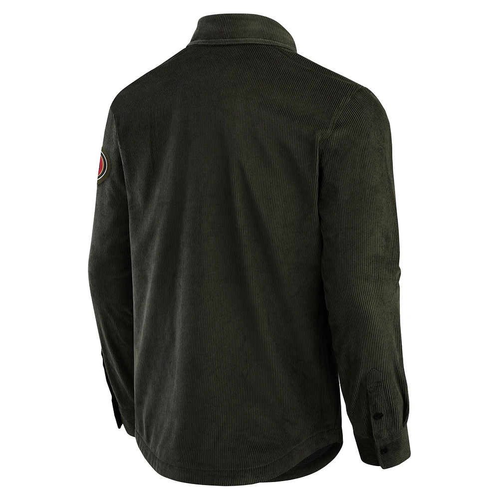 Men's Darius Rucker Collection by Fanatics Dark Green San Francisco 49ers Corduroy Full-Button Shacket