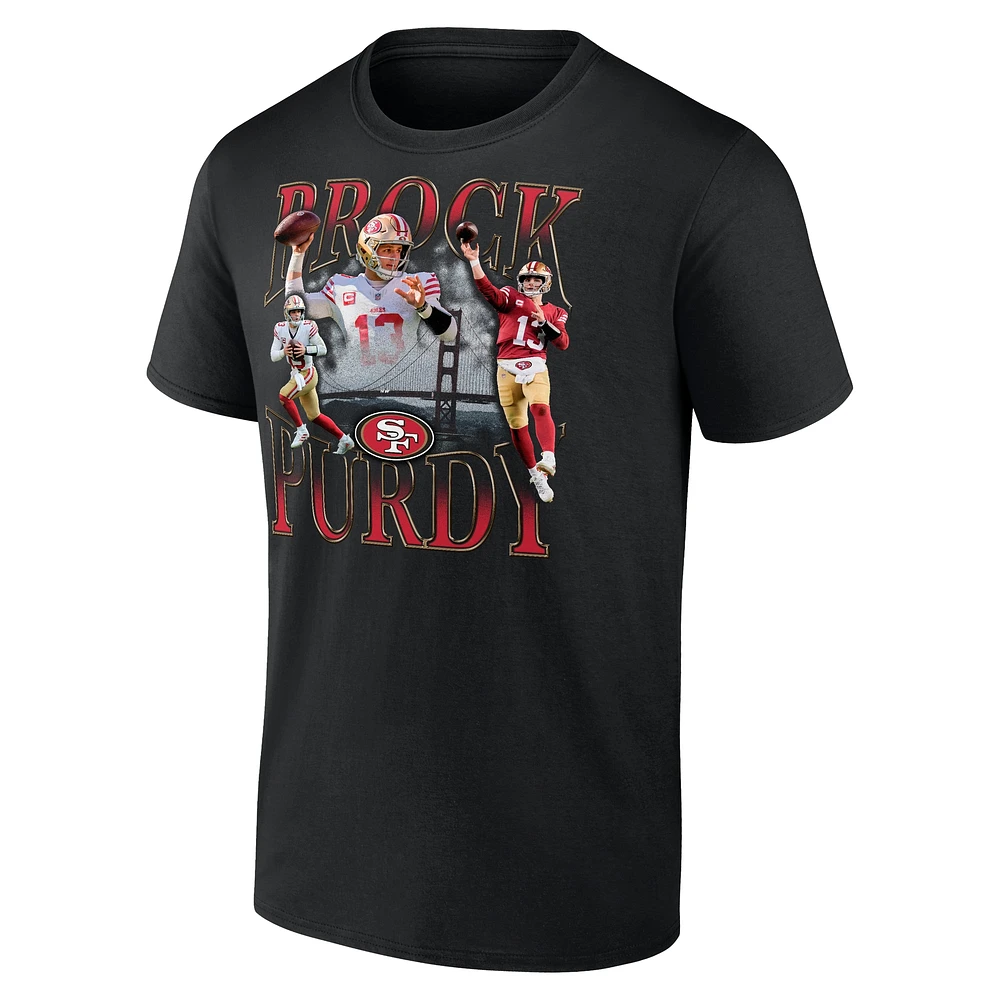Men's Fanatics Brock Purdy Black San Francisco 49ers Notorious Player Graphic T-Shirt