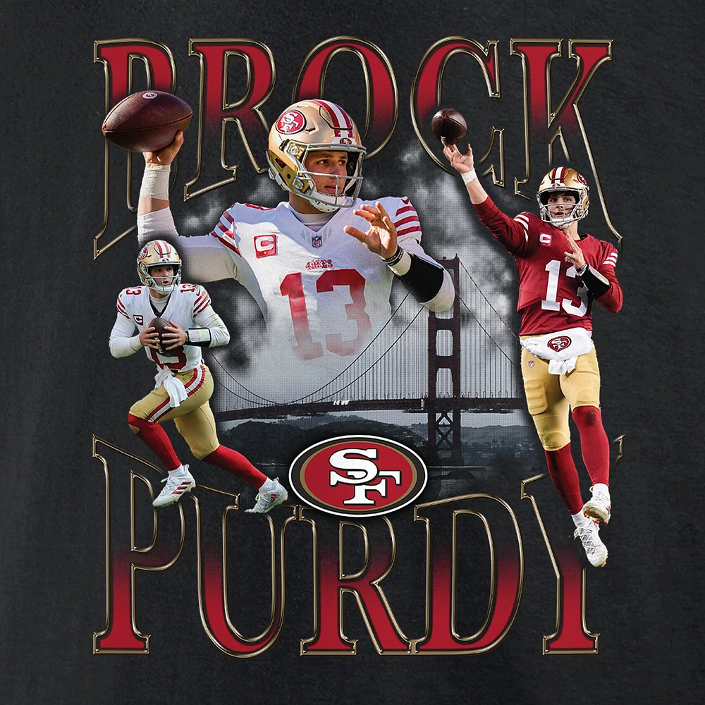 Men's Fanatics Brock Purdy Black San Francisco 49ers Notorious Player Graphic T-Shirt