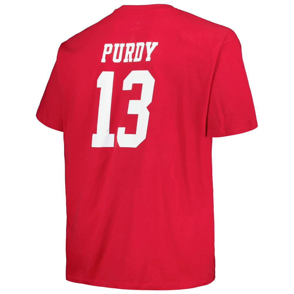 Men's Fanatics Brock Purdy Scarlet San Francisco 49ers Big & Tall Player Name Number T-Shirt