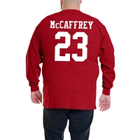 Men's Fanatics Christian McCaffrey Scarlet San Francisco 49ers Big & Tall Thermal Waffle Long Sleeve T-Shirt