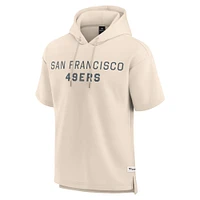 Men's Fanatics Cream San Francisco 49ers Elements Future Ground Lettering Short Sleeve Pullover Hoodie