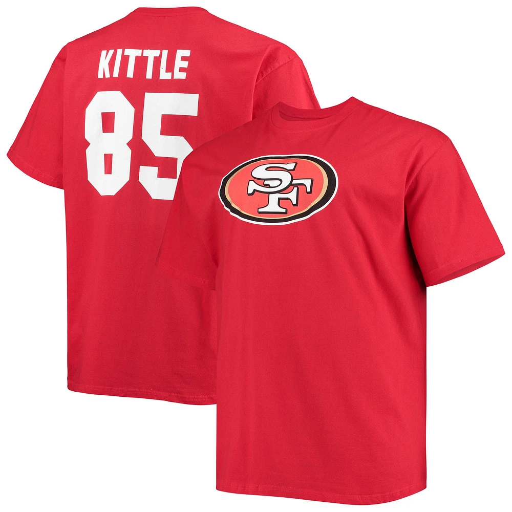 T-shirt avec nom et numéro de joueur Fanatics George Kittle Scarlet San Francisco 49ers pour hommes