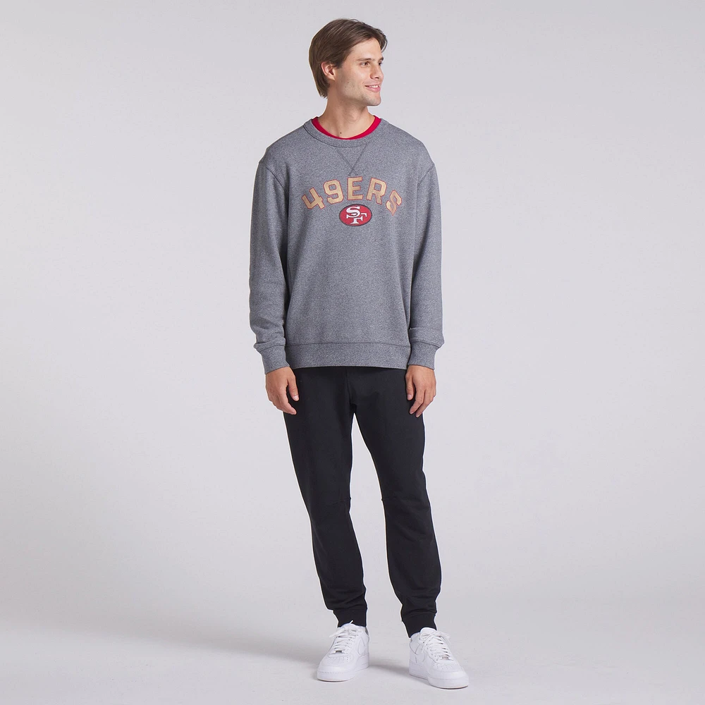 Men's Fanatics  Heather Gray San Francisco 49ers Loop Terry Pullover Sweatshirt