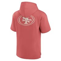 Men's Fanatics Red San Francisco 49ers Elements Future Ground Lettering Short Sleeve Pullover Hoodie