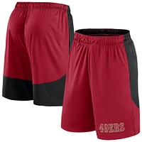Short de lancement Fanatics pour homme, couleur écarlate/noir, taille grande et grande, San Francisco 49ers